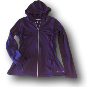 Fleece-lined rusched full zip performance hoodie